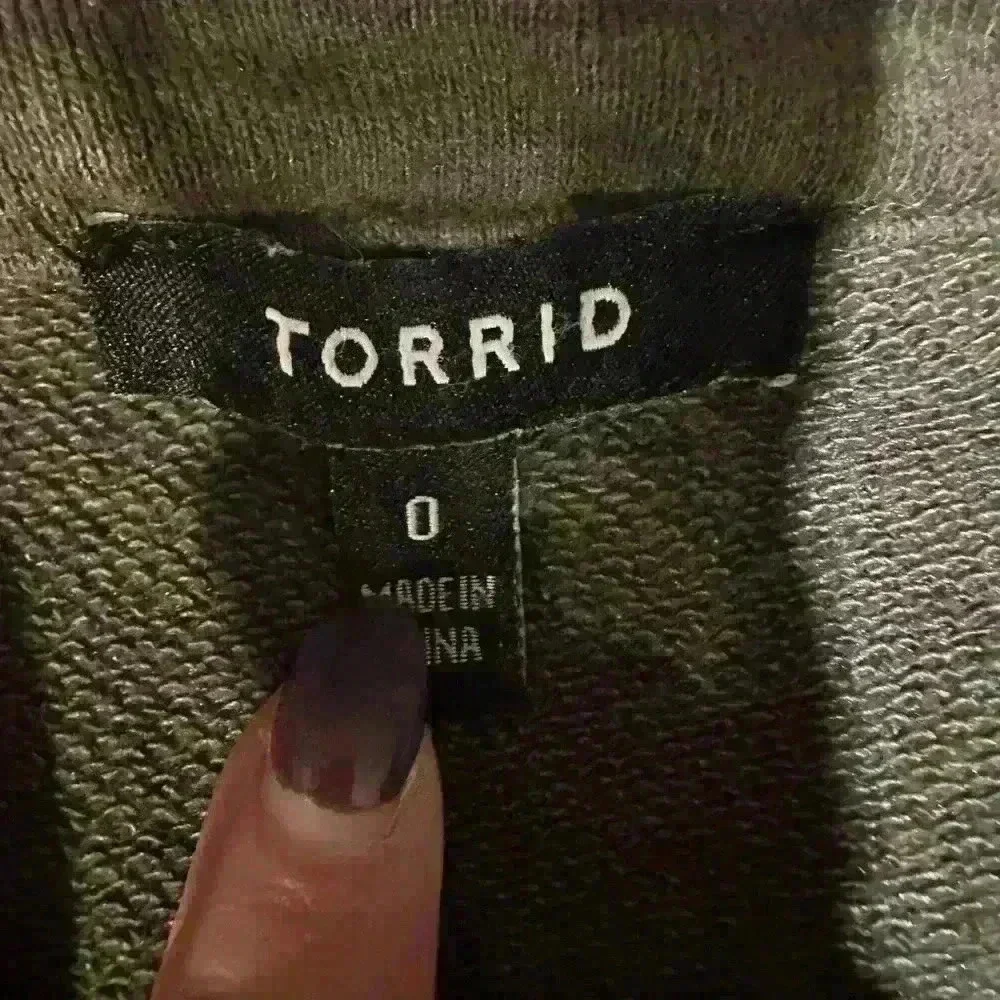 Torrid TerryCloth Olive Green Military Jacket Size 12 (Size 0) - Picture 3 of 5